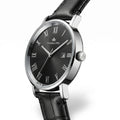 Franklord Prestige Onyx Leather Men's Watch – Black Sunburst Dial & Black Leather Strap
