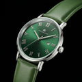 Franklord Prestige Emerald Leather Men's Watch – Green Sunburst Dial & Green Leather Strap