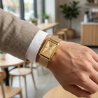 Franklord The Indian Tank – Gold Luxe | Gold Rectangular Slim Watch for Men