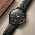 The Classic Roman Men's Watch - Obsidian Black