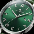 Franklord Prestige Emerald Leather Men's Watch – Green Sunburst Dial & Green Leather Strap