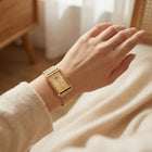 Franklord The Indian Tank – Gold Luxe | Gold Rectangular Slim Watch for Men