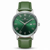 Franklord Prestige Emerald Leather Men's Watch – Green Sunburst Dial & Green Leather Strap