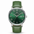 Franklord Prestige Emerald Leather Men's Watch – Green Sunburst Dial & Green Leather Strap