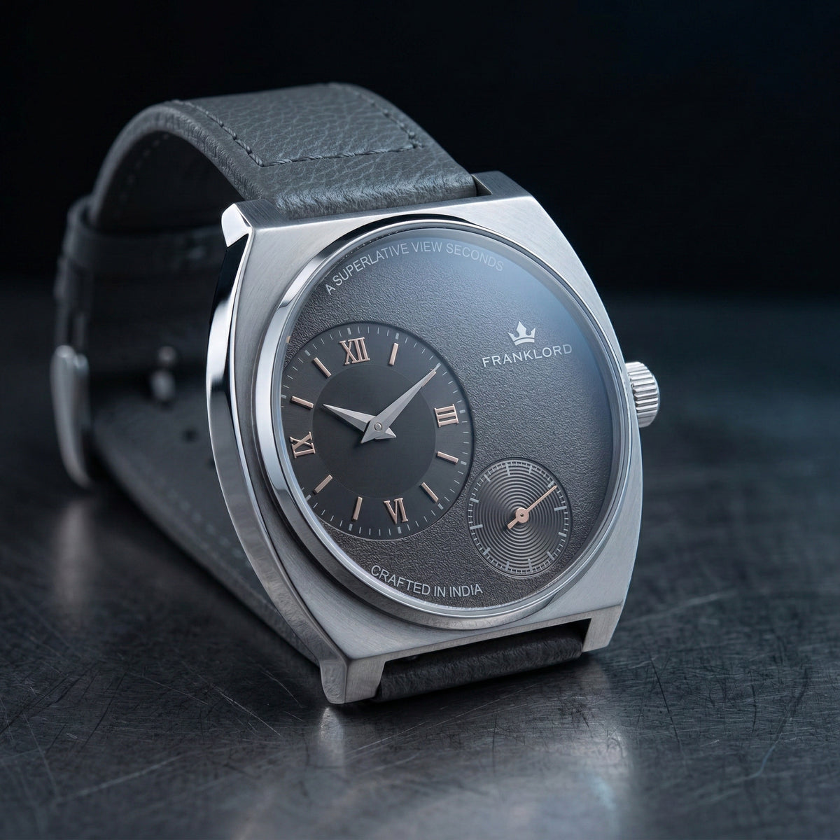 Franklord Eccentrica | Asymmetric Small Second Watch - The Graphite Stealth