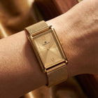 Franklord The Indian Tank – Gold Luxe | Gold Rectangular Slim Watch for Men