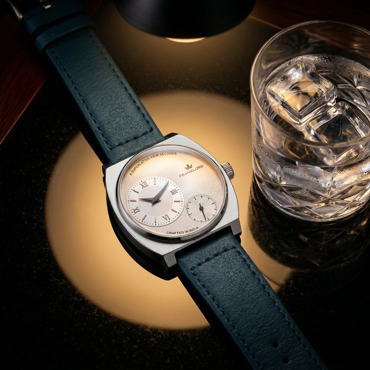 Franklord Eccentrica | Asymmetric Small Second Watch - The Arctic Sapphire