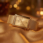 Franklord The Indian Tank – Gold Luxe | Gold Rectangular Slim Watch for Men