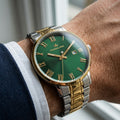 Franklord Mens Maha Vastu Watch - Emerald Green in Gold Two Tone