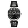 Franklord Prestige Onyx Leather Men's Watch – Black Sunburst Dial & Black Leather Strap
