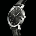 Franklord Prestige Onyx Leather Men's Watch – Black Sunburst Dial & Black Leather Strap