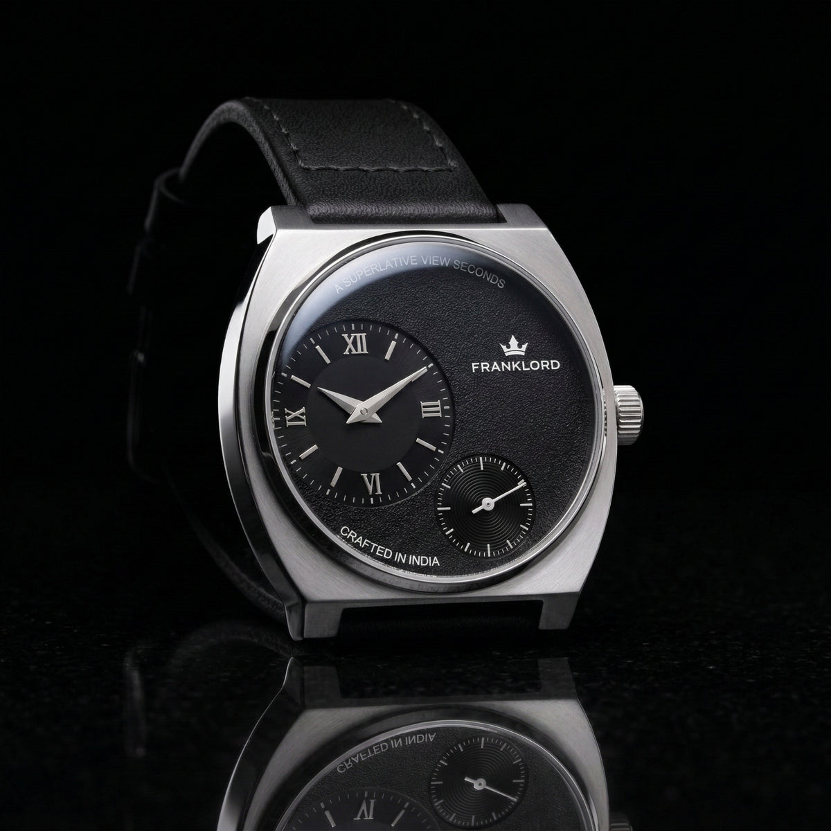 Franklord Eccentrica | Asymmetric Small Second Watch - The Midnight Onyx