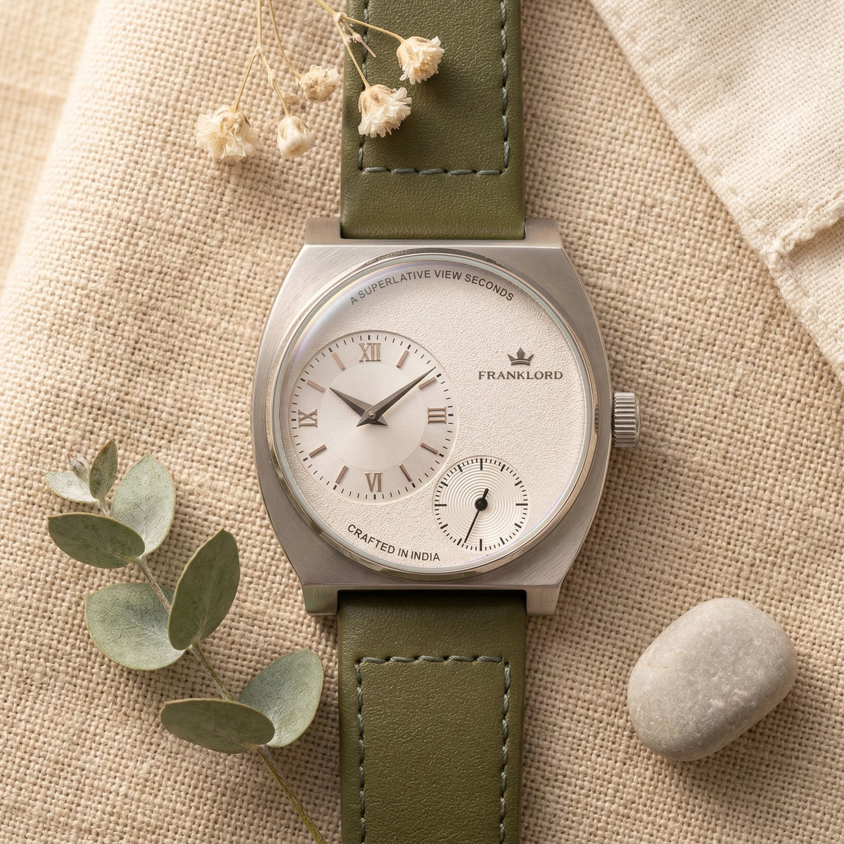Franklord Eccentrica | Asymmetric Small Second Watch - The Ivory Sage