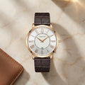 The Classic Roman Men's Watch - Ivory Gold