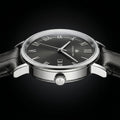 Franklord Prestige Onyx Leather Men's Watch – Black Sunburst Dial & Black Leather Strap
