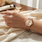 Franklord Classique Women's Ultra-Slim Watch – 32mm Rose Gold Stainless Steel Mesh