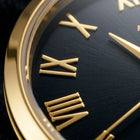 Franklord Classique Women's Ultra-Slim Watch – 32mm Gold Stainless Steel with Black Roman Dial