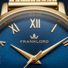 Franklord Classique Women's Ultra-Slim Watch – 32mm Gold Stainless Steel with Blue Roman Dial