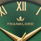 Franklord Classique Women's Ultra-Slim Watch – 32mm Gold Stainless Steel with Green Roman Dial