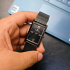 Franklord The Indian Tank – Noir Luxe | Rectangular Black Dial Slim Watch for Men