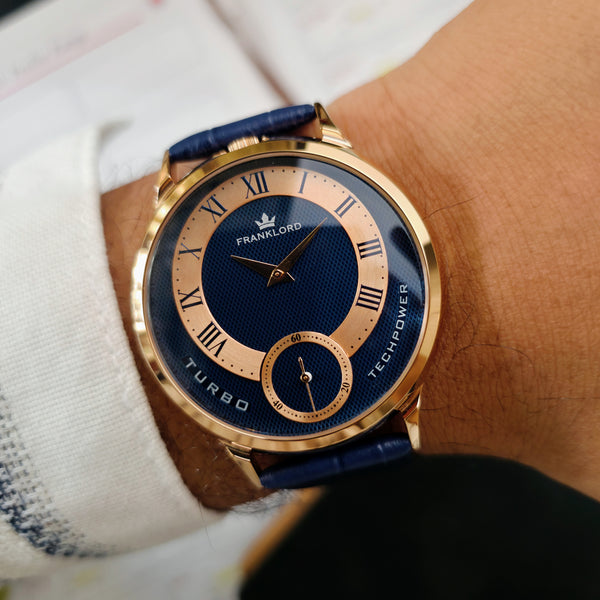 Franklord Split Turbo – Royal Blaze | Dual-Tone Rose Gold Roman Dial Watch