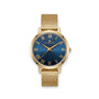 Franklord Classique Women's Ultra-Slim Watch – 32mm Gold Stainless Steel with Blue Roman Dial