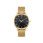 Franklord Classique Women's Ultra-Slim Watch – 32mm Gold Stainless Steel with Black Roman Dial