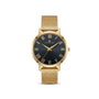 Franklord Classique Women's Ultra-Slim Watch – 32mm Gold Stainless Steel with Black Roman Dial