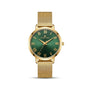 Franklord Classique Women's Ultra-Slim Watch – 32mm Gold Stainless Steel with Green Roman Dial