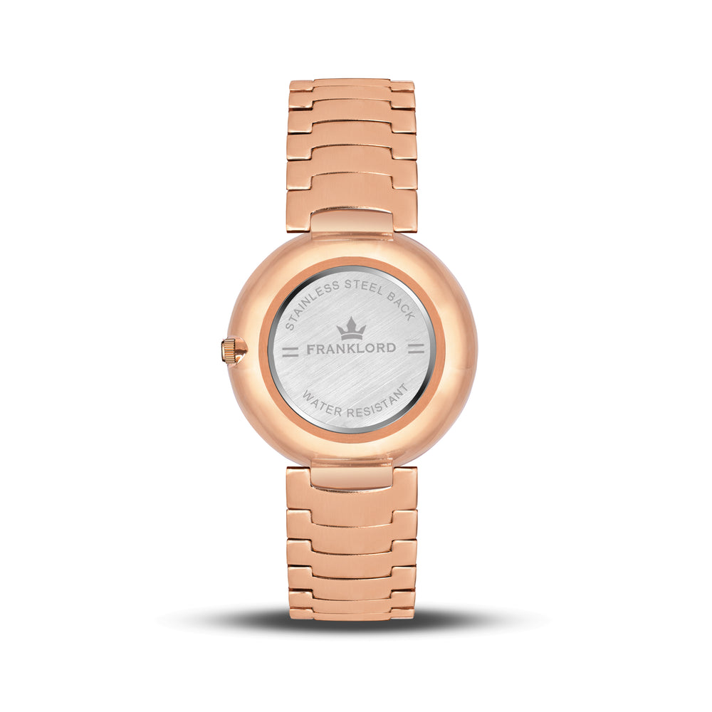 Franklord Élysia Smoke Grey Rose Gold Watch for Women Luxury