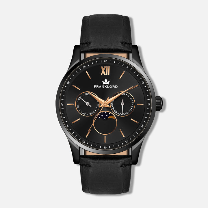 Franklord Lunar Classic Midnight Moon Luxury Sun-Moon Watch