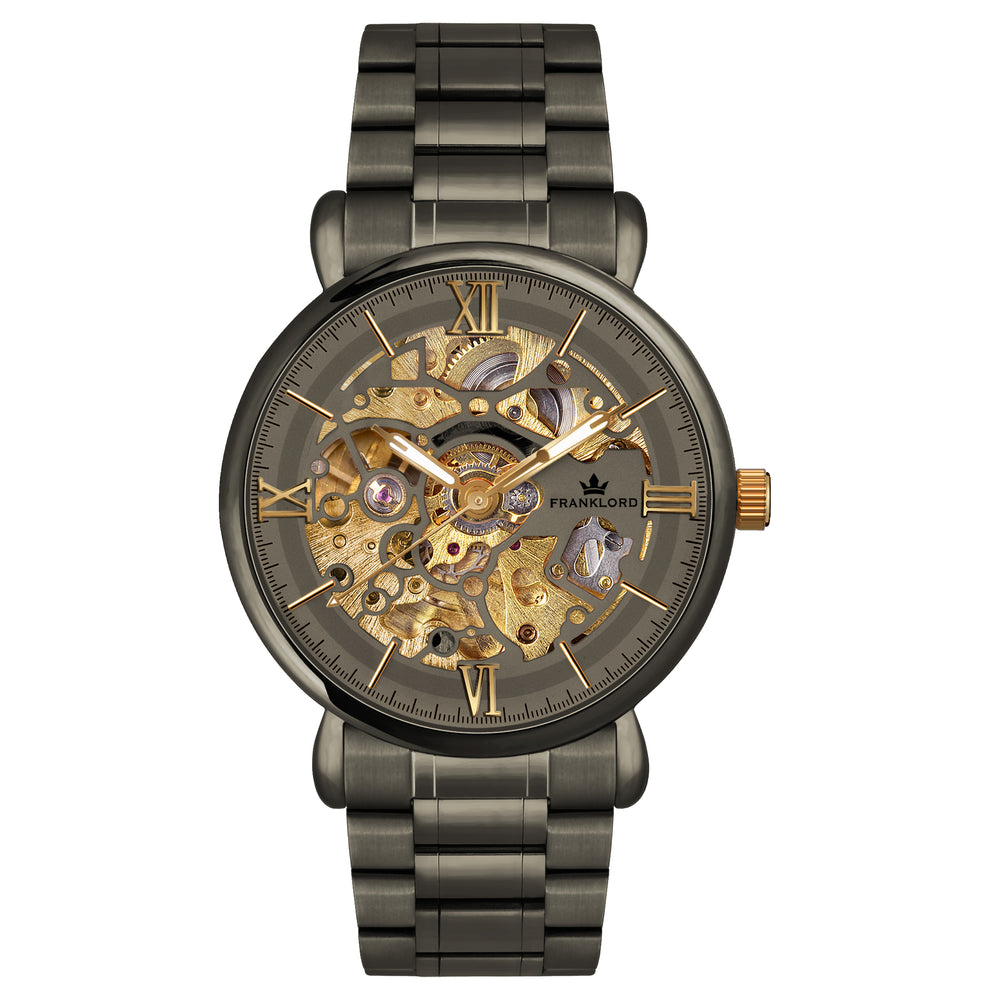 Franklord Mechanis Titanium Shadow Luxury Olive Skeleton Watch