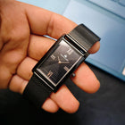 Angled shot of Franklord Noir Luxe watch highlighting Roman numerals and dial design