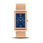 Franklord The Indian Tank - Ocean Luxe | Rose Gold Blue Dial Rectangular Slim Watch for Men