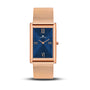 Franklord The Indian Tank - Ocean Luxe | Rose Gold Blue Dial Rectangular Slim Watch for Men