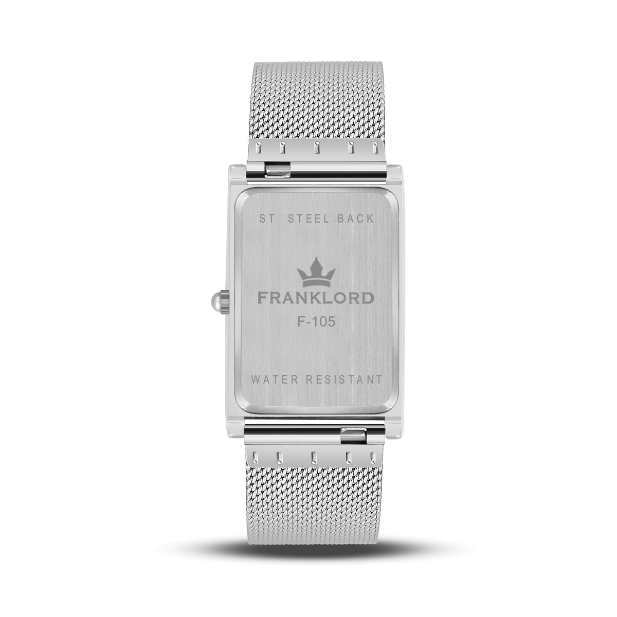 Franklord The Indian Tank – Platinum Luxe | Rectangular Silver Dial Slim Watch for Men