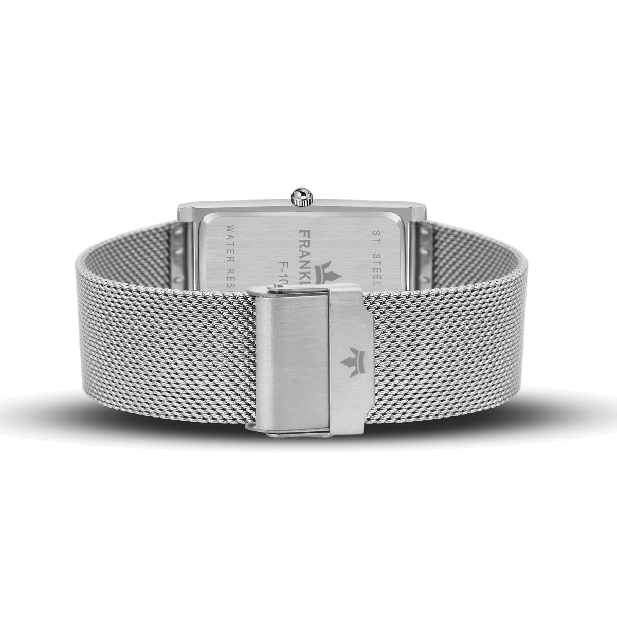 Franklord The Indian Tank – Platinum Luxe | Rectangular Silver Dial Slim Watch for Men