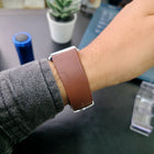 Back view of Franklord Rustic Bronze watch showcasing smooth brown leather strap