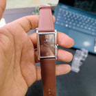 Front close-up of Franklord Rustic Bronze watch with brown dial and rose gold markers