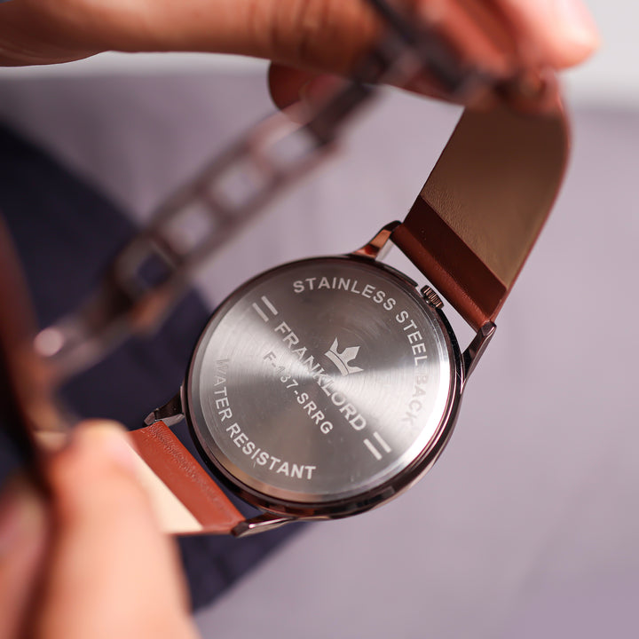 Franklord Split Turbo Watch – Stainless Steel Case Back and Strap Clasp