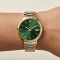 Franklord Ladies Maha Vastu Watch | Green in Gold Two Tone (Harmony Edition)