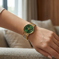 Franklord Ladies Maha Vastu Watch | Green in Gold Two Tone (Harmony Edition)