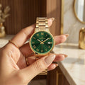 Franklord Ladies Maha Vastu Watch | Green in Gold (Prosperity Series)