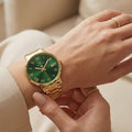 Franklord Ladies Maha Vastu Watch | Green in Gold (Prosperity Series)