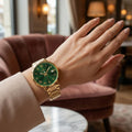 Franklord Ladies Maha Vastu Watch | Green in Gold (Prosperity Series)